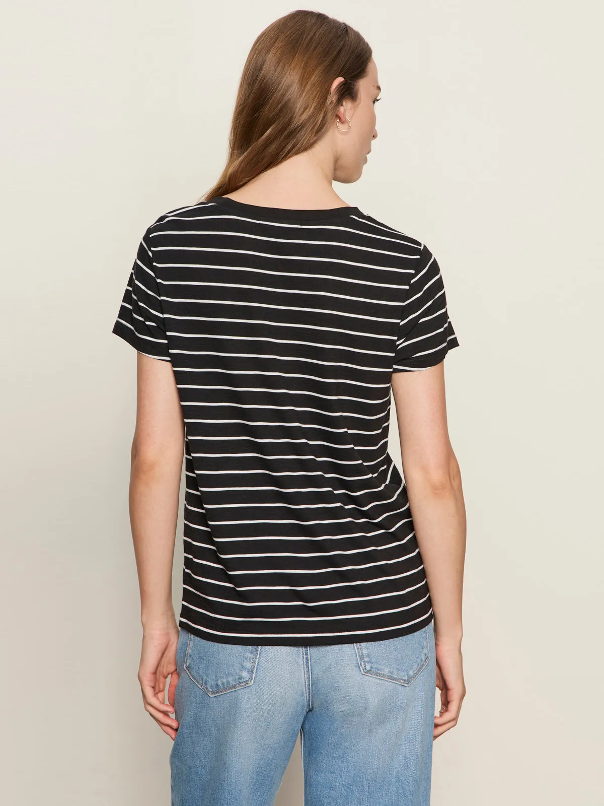 The Perfect Tee White/Black Stripe Timeless Design