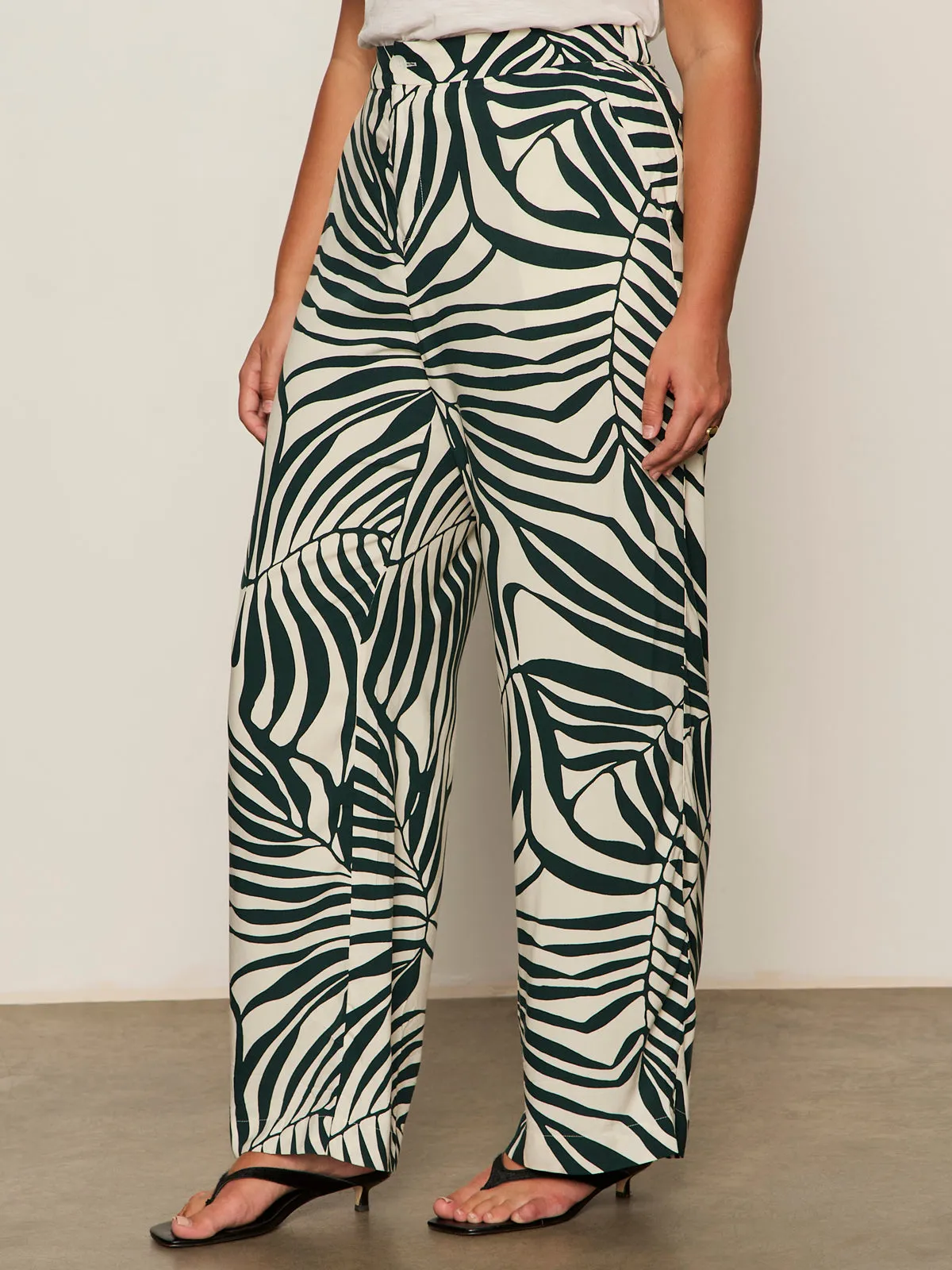 The Soft Trouser Green Oasis Extended Sizing Striped Pattern MultiPocketDesign