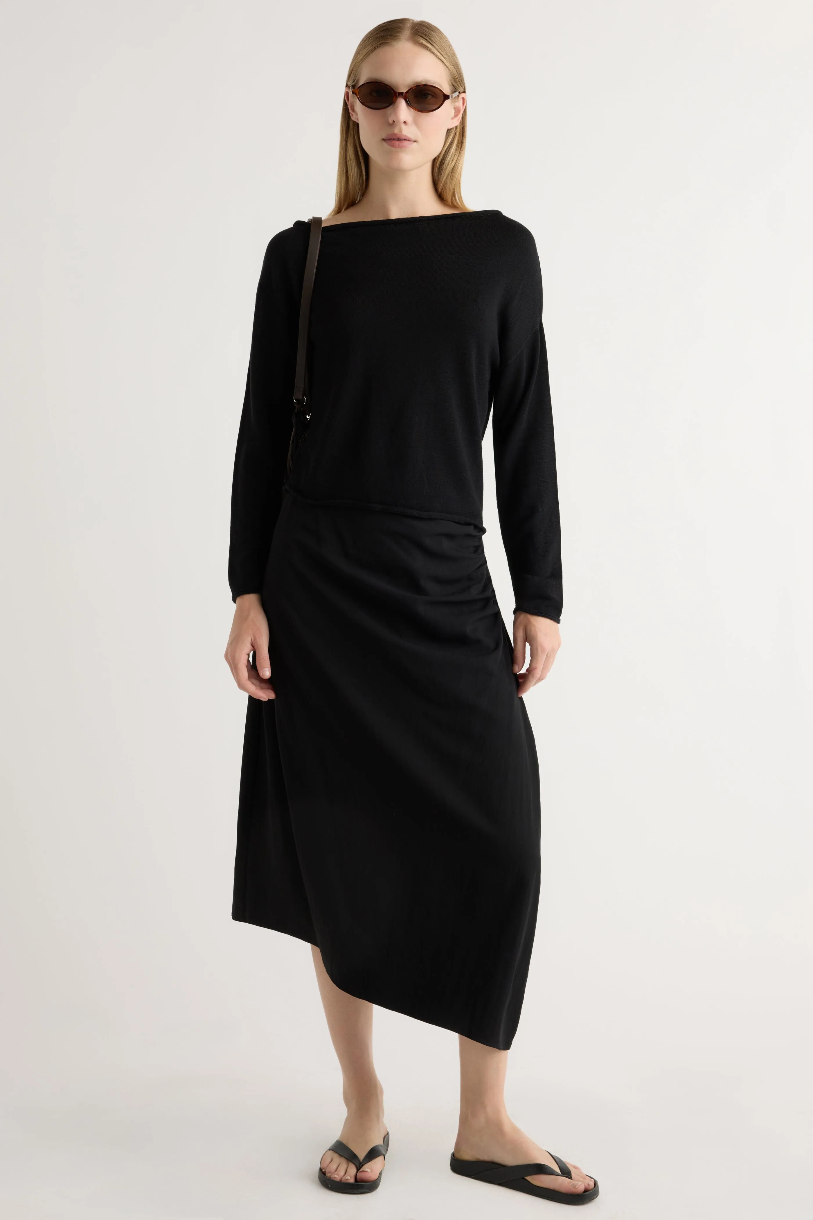 Plush Interior Hachi Tencel-Wool Off-Shoulder Sweater