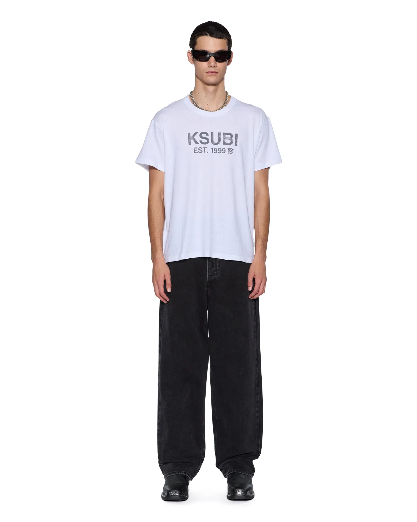 STATE SLUB SID SS TEE WHITE Oversized Silhouette SoftenedTexturedWeave