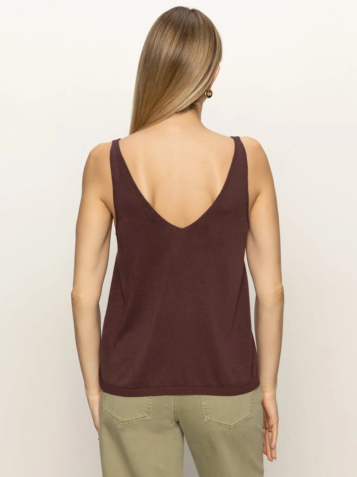 V-Neck Knitwear Tank Mesa Cotton Blend