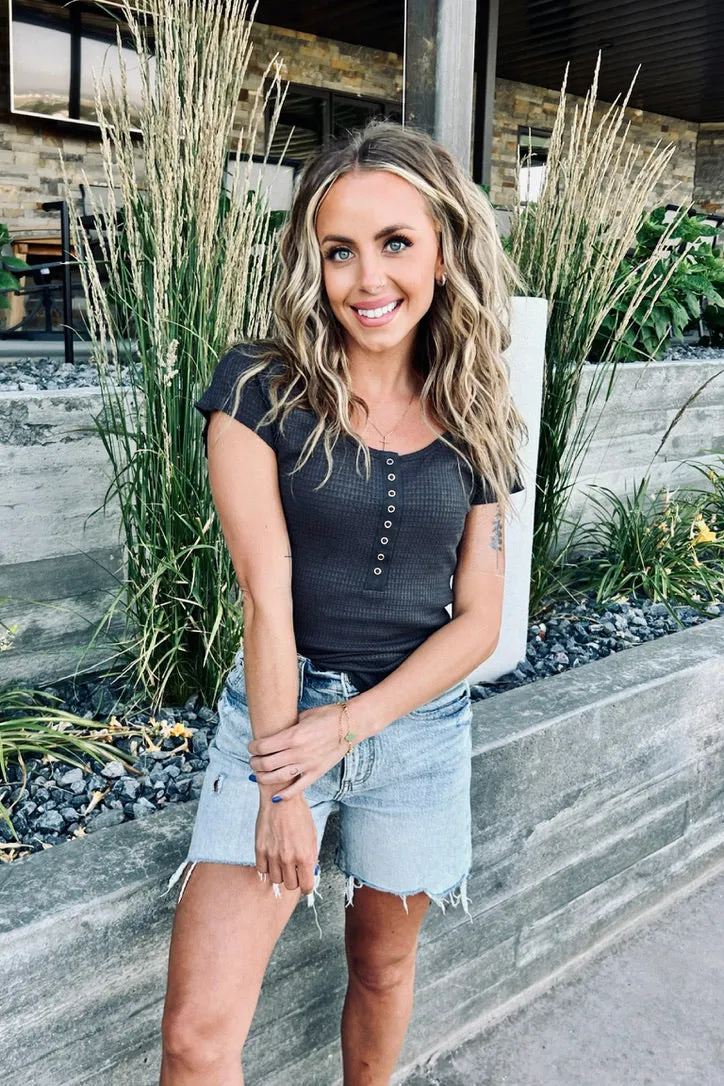 Daylight Waffle Cap Sleeve Top - FINAL SALE Everyday Fashion