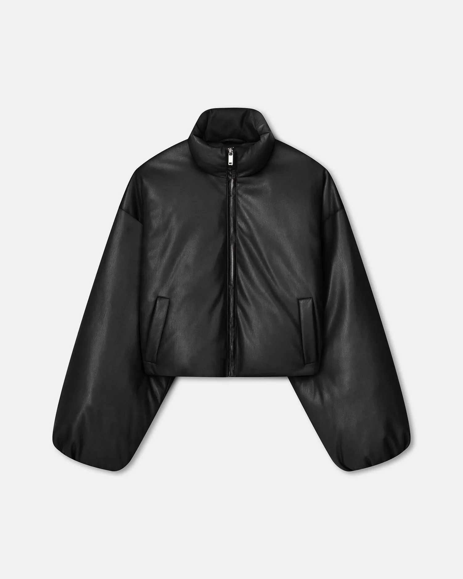 advertising Lilima - Cropped Okobor? Alt-Leather Puffer Jacket - Black