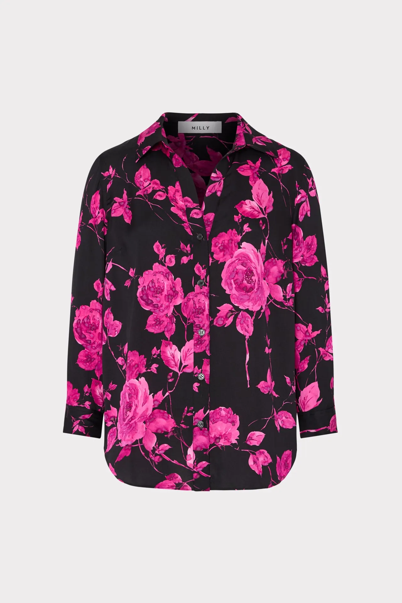Tencel Blend Fabric Printed T-shirt Quincy Amarilla Rose Silk Blouse