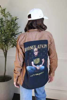 Rodney Atkins Band Tee Flannel Smooth Stitching Fitted Design