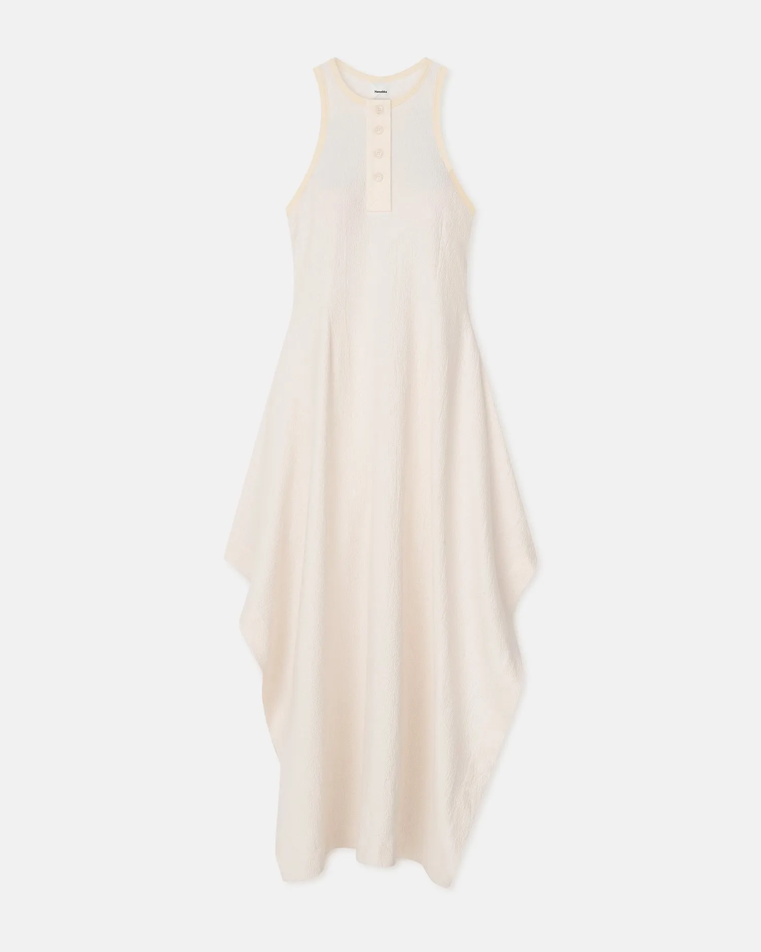 MeshVentilation Thoosa - Draped Crepe Melange Midi Dress - Creme