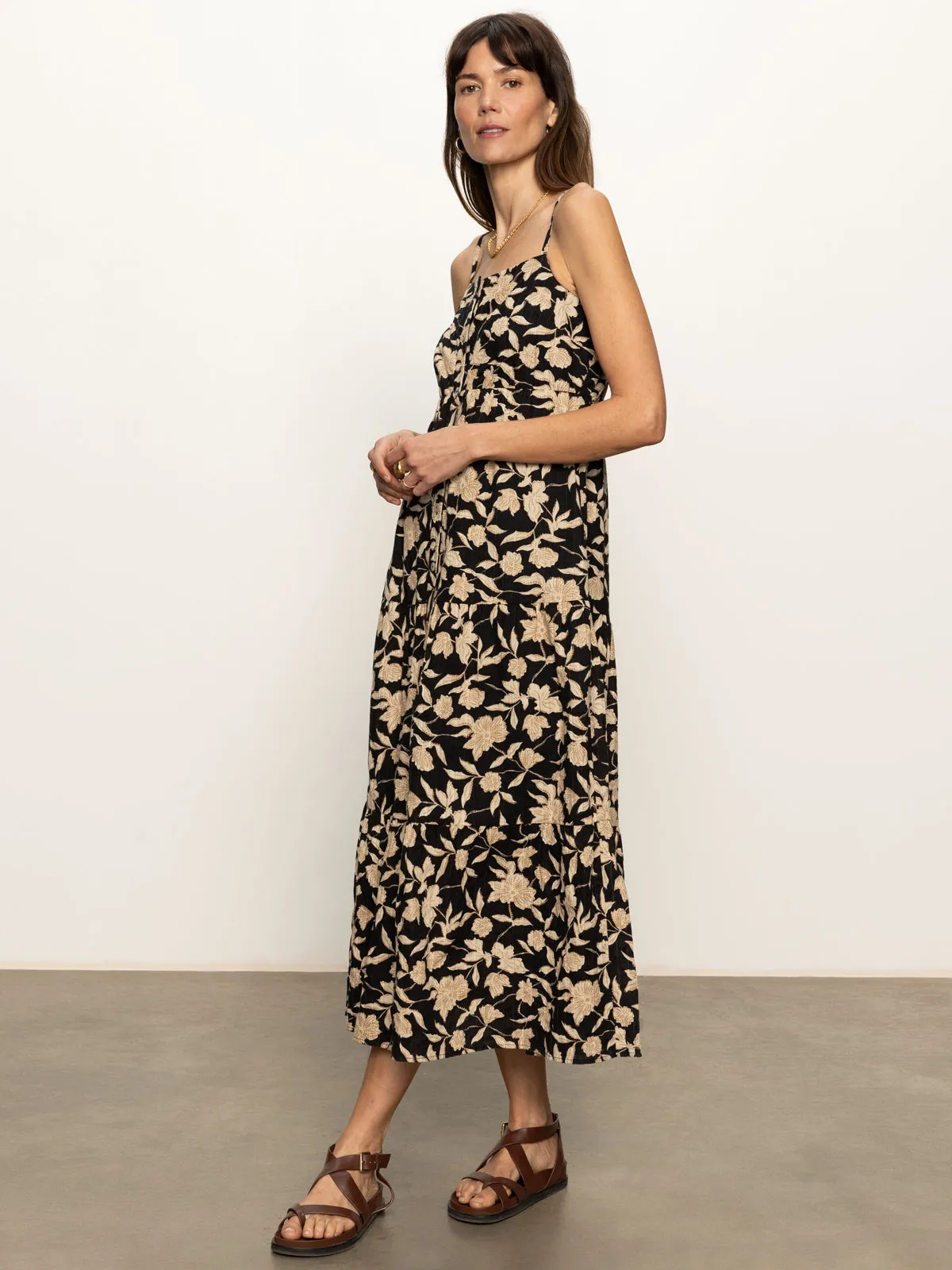 Quick Release Buckle Tiered Picot Dress Bandana Print