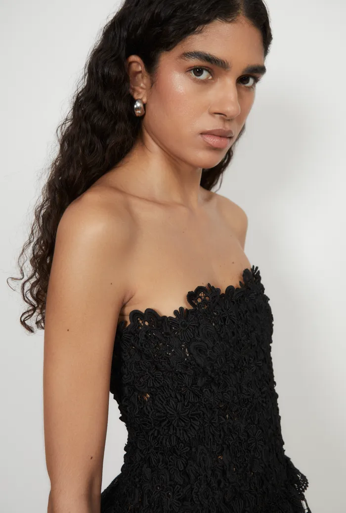 Round neck simplicity Chic Fashion TIFFANY MINI DRESS BLACK