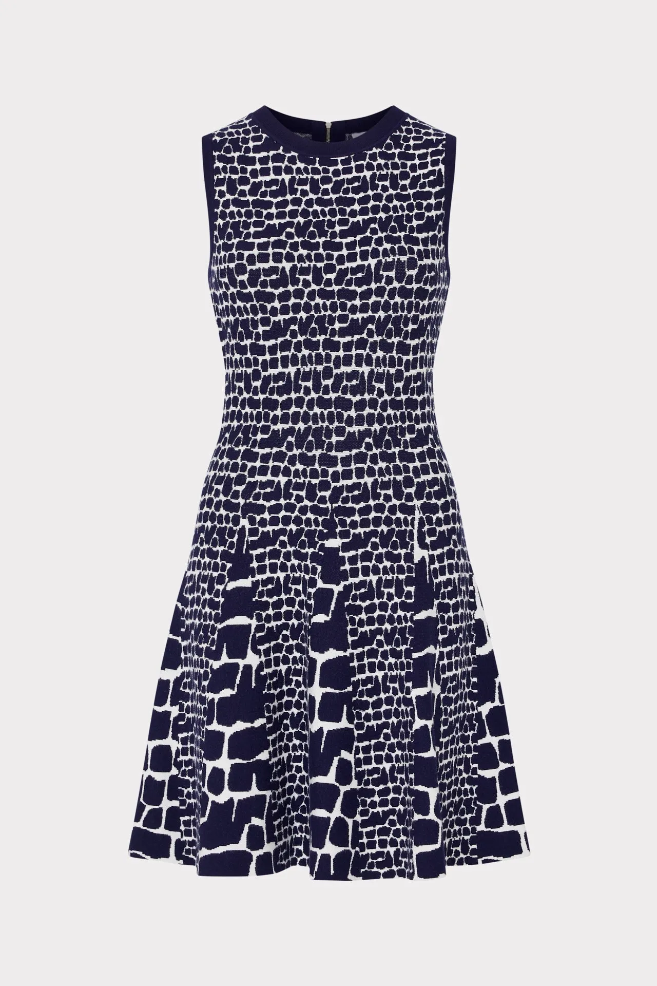 Tile Wave Jacquard Knit Mini Dress Recycled Polyester Blend TaglessLabel