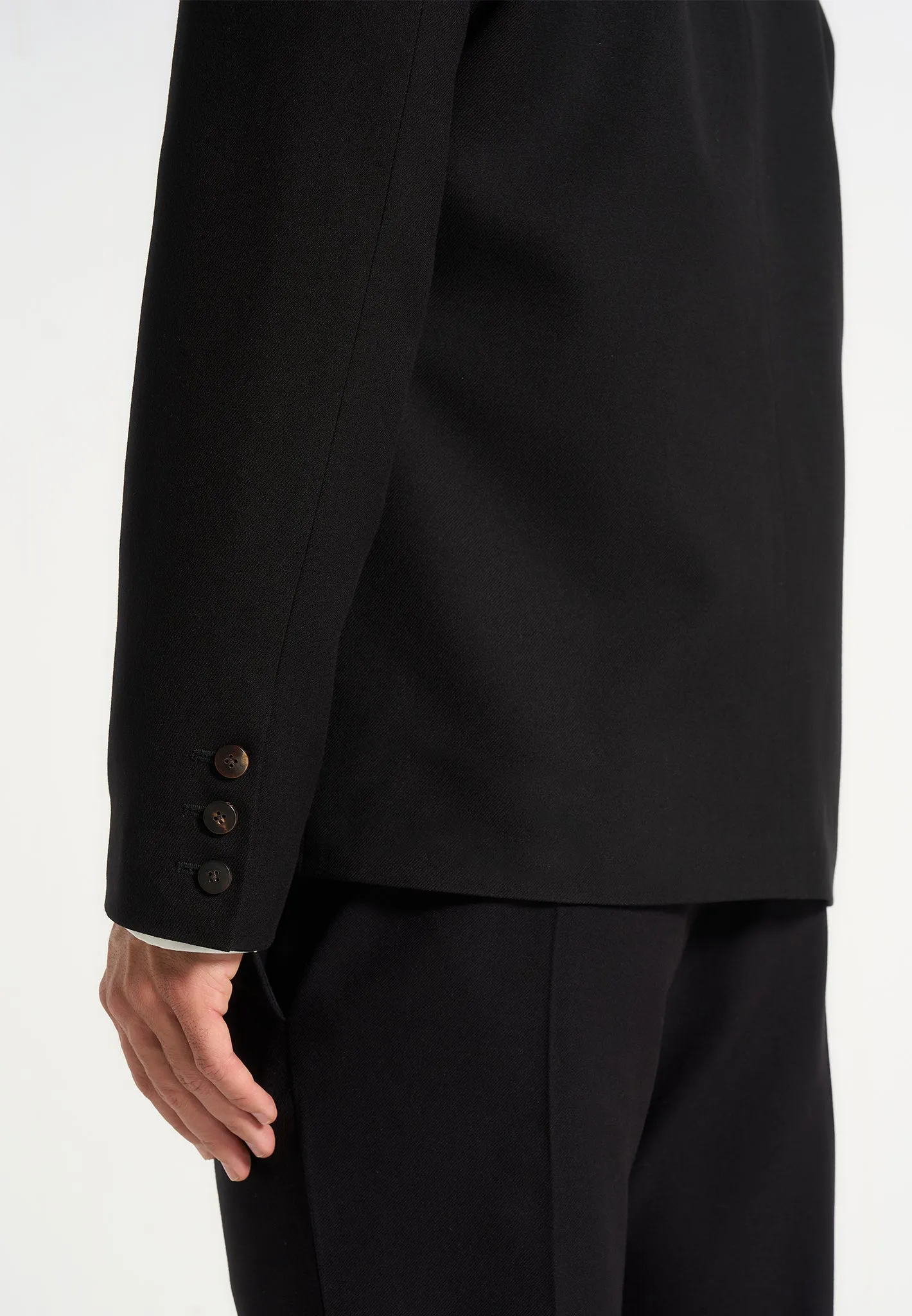Alec - Double Breasted Suit jacket With Contrast Lapel - Black Refined Tailoring