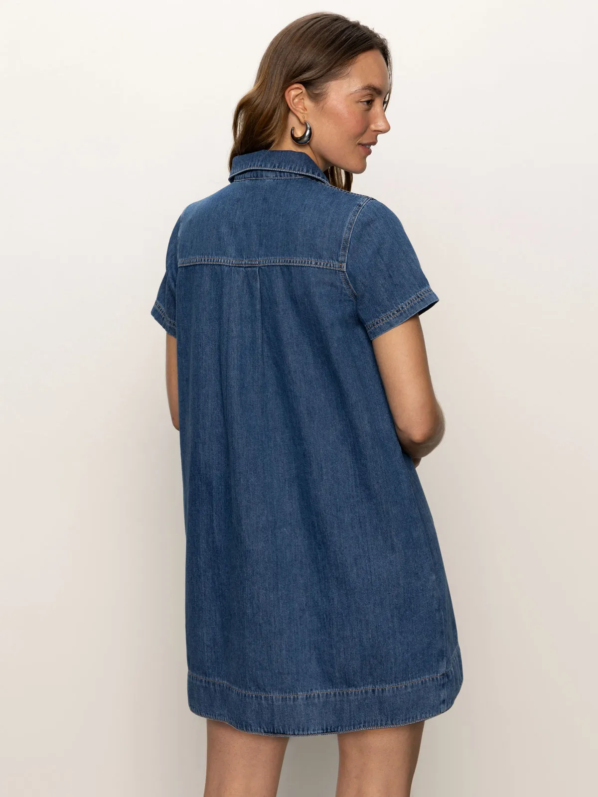 Lightweight Wear Denim Shiftdress Medium Wash
