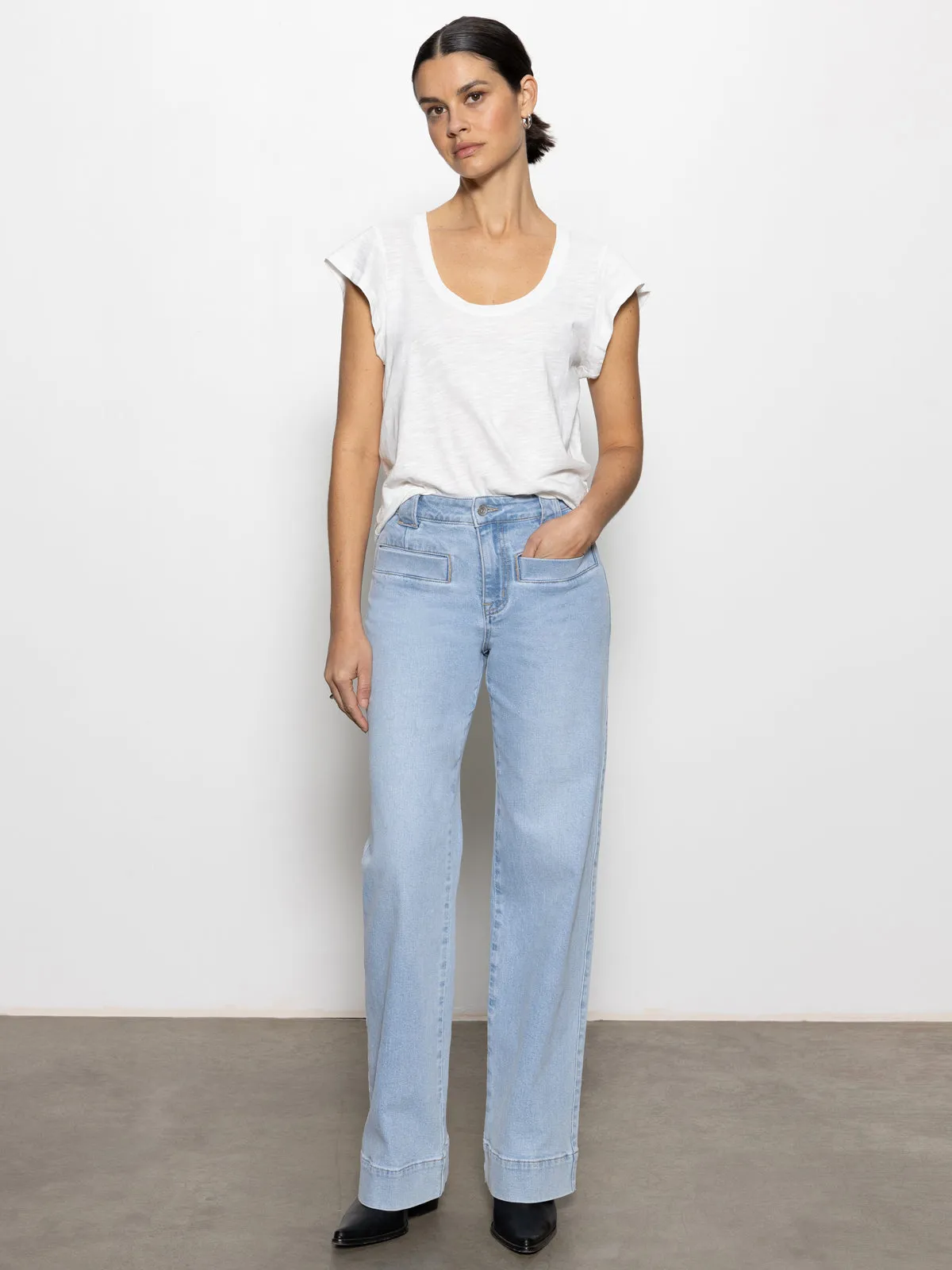 Voyage Standard Rise Full Length Jeans Wishful Thinking Dark wash Stain Repellent Coating