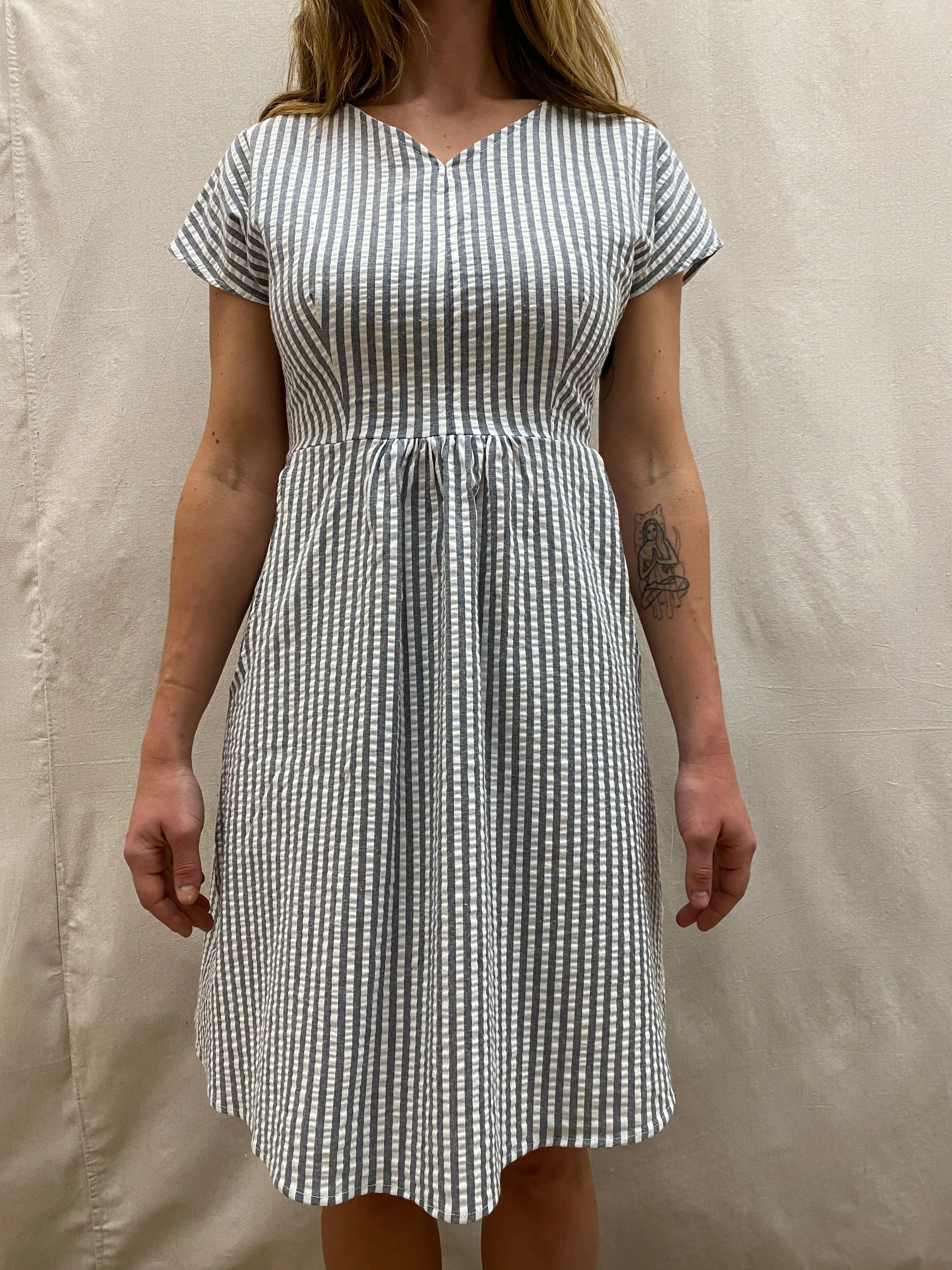 Dolman Dress in Seersucker everyday staple