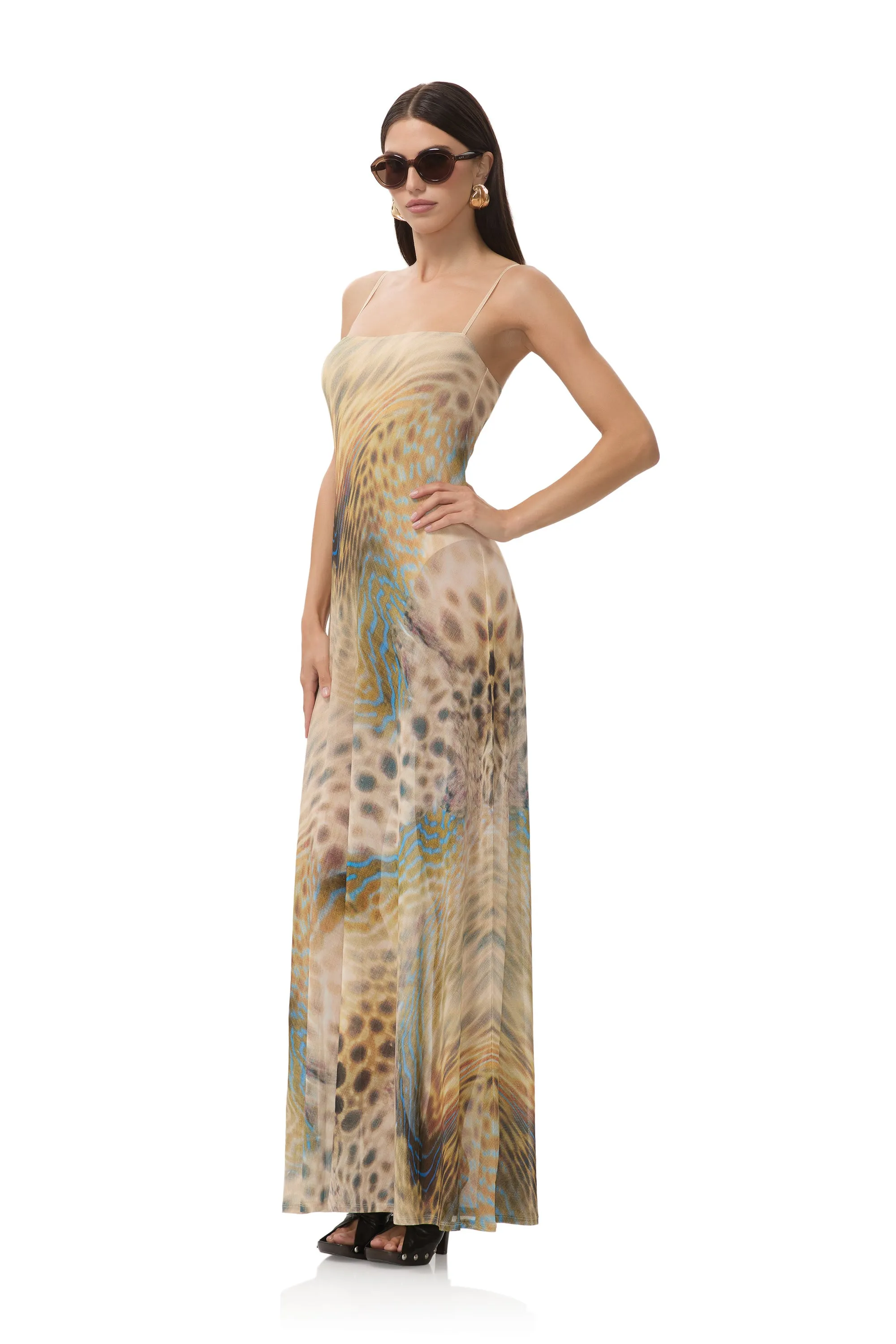 Shae Dress - Fish Scale Swirl Flow Line
