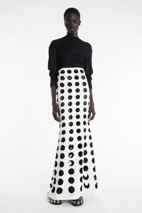Relaxed Look Layered Circular Cutouts Skirt White Black