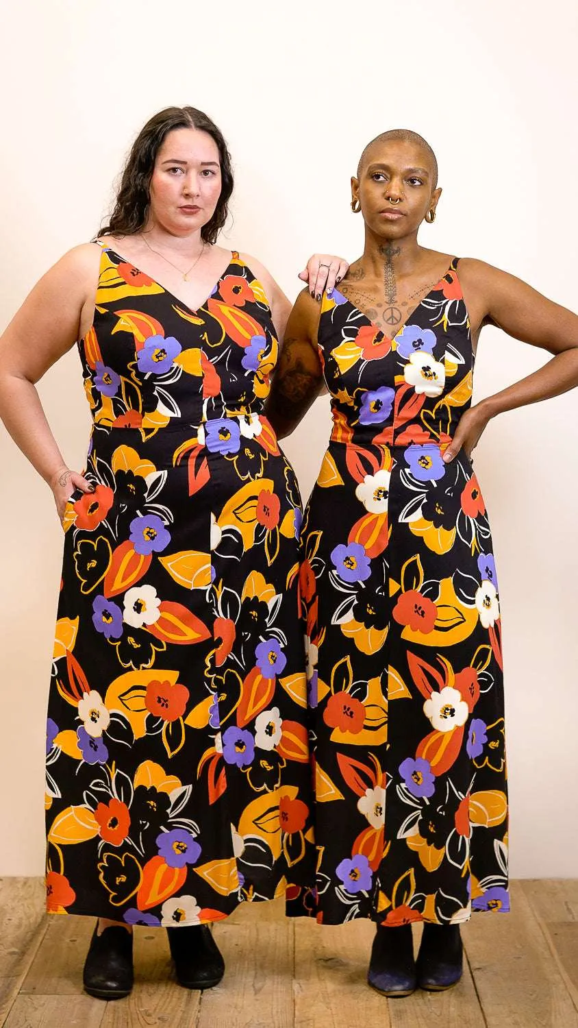 Semi Sheer Meadow Dress in Abstract Floral