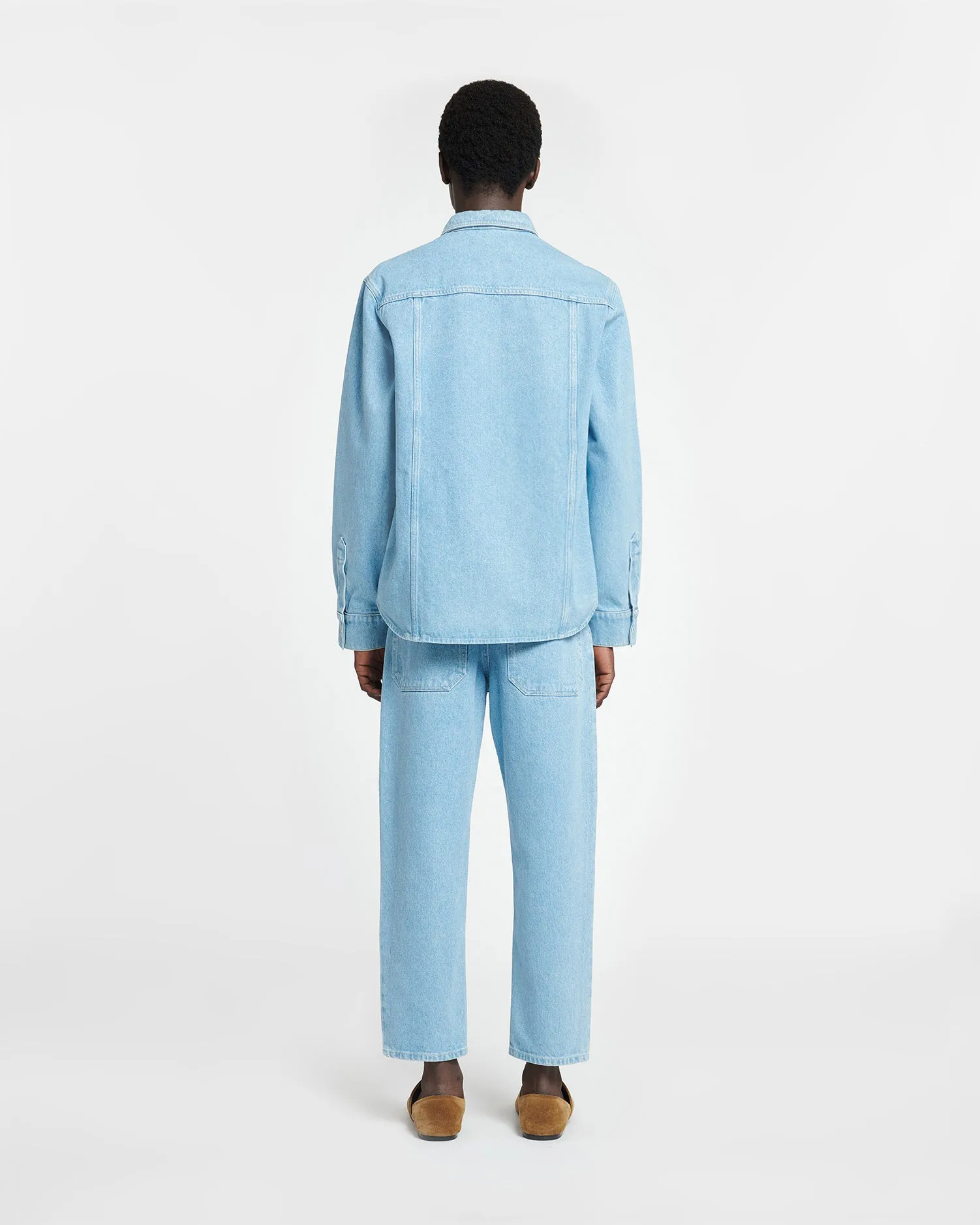 Tristo - Patch Pocket Denim Overshirt - Eco Light Wash Non Binding Waistline