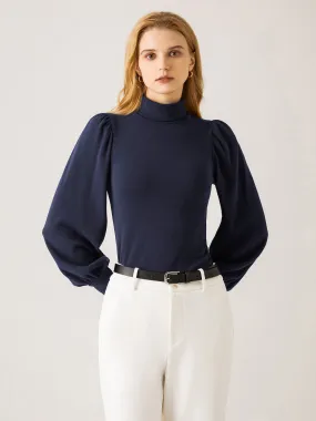 Ethical production Turtleneck Puff Sleeve Top