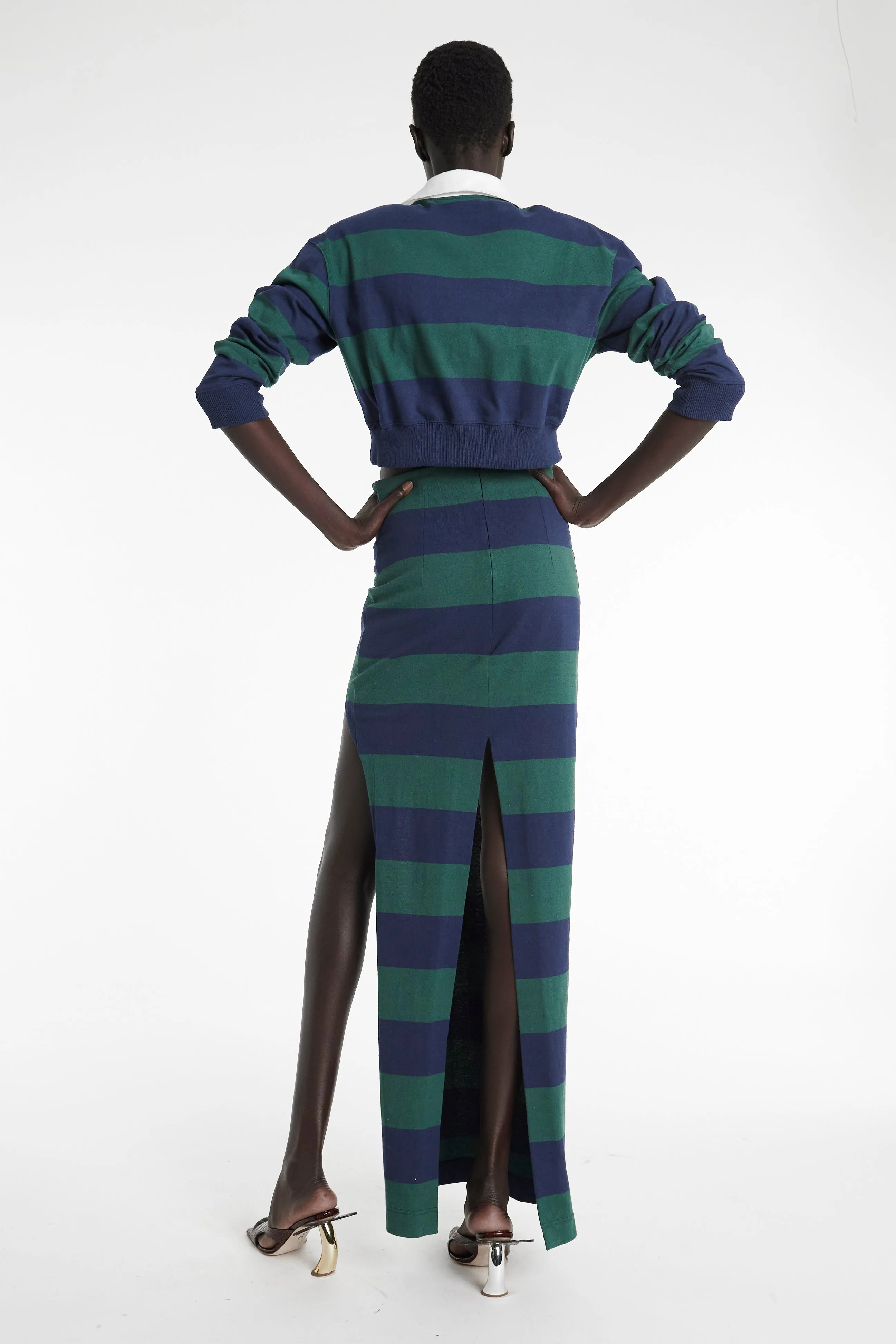 Twisted Collar Rugby Jersey Emerald Green Navy Odor Control Finish SweatAbsorbent