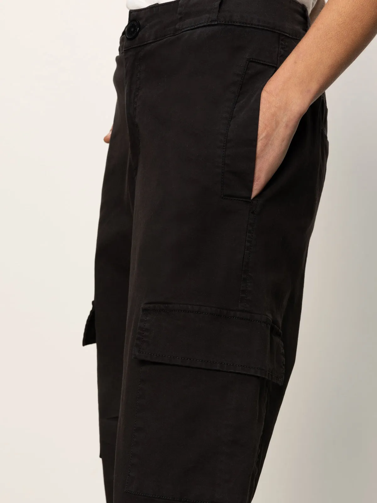 Hygienic Coating Non Binding Waist Take Over Jogger Mid-Rise Pant Black