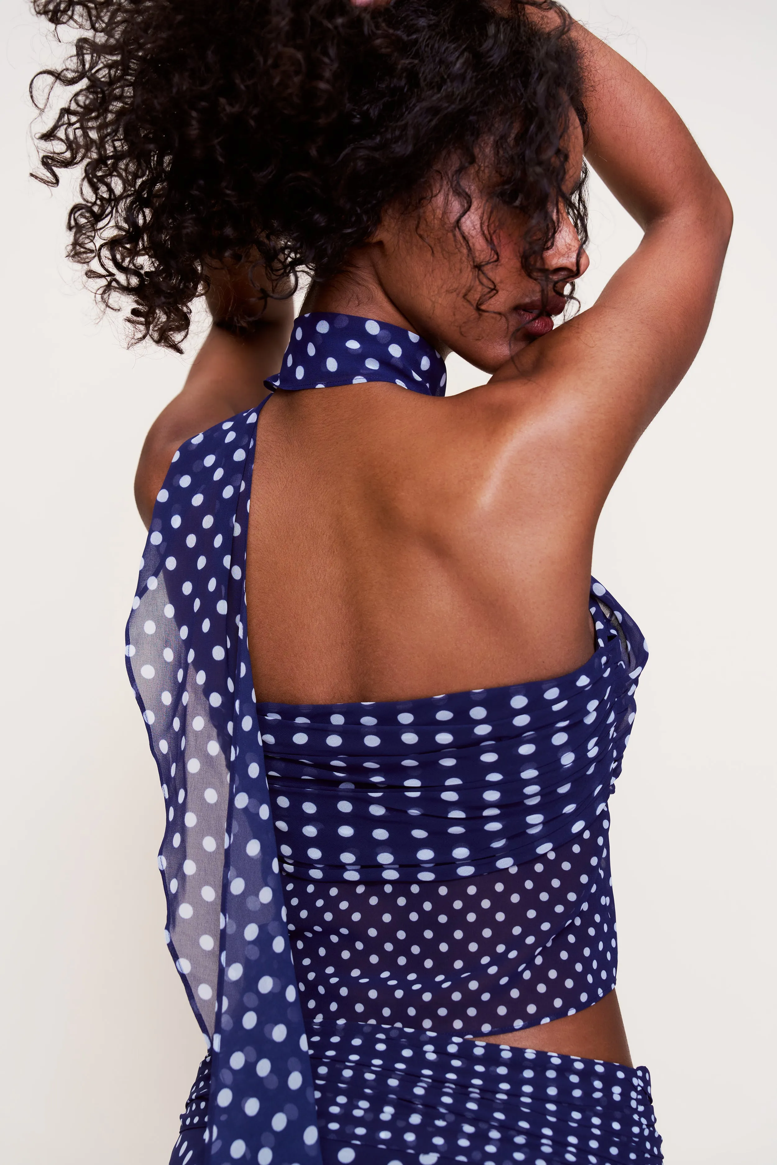 Temperature Regulating Wrinkle Free Fabric Chiffon Wrap Around Top