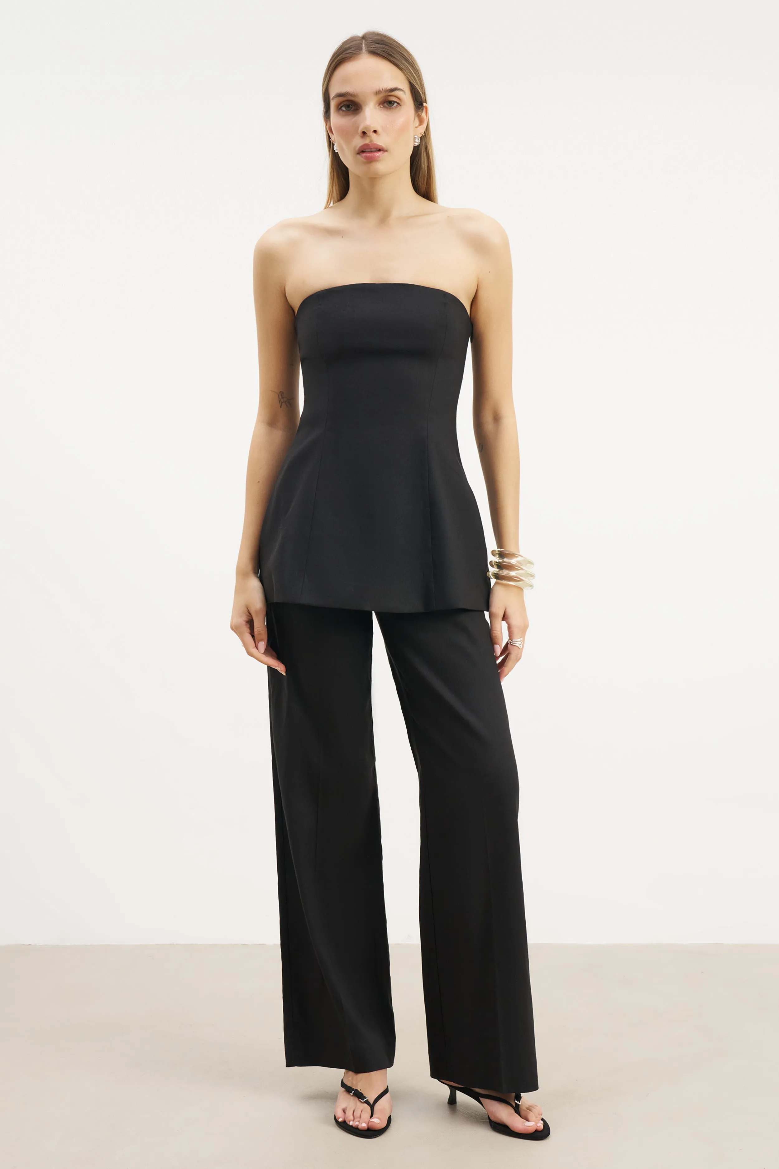 ZeroWasteProduction HighDurabilityWeave Strapless Linen A Line Bodice - Black