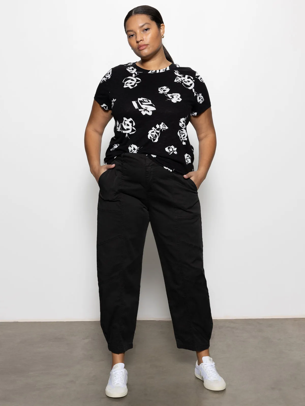 Sahara Tapered Standard Rise Pant Black Extended Sizing Body Contouring Square Neck