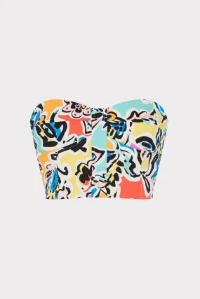 Self Cleaning Coating SlubTexture Neha Rainbow Oasis Poplin Bustier Top