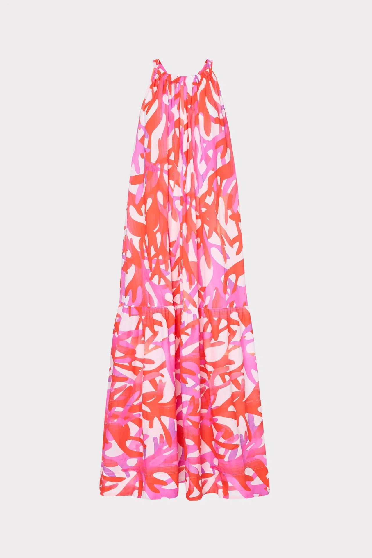 Under The Sea Halter Maxi Cover-Up Dress Anti Fade Color Technology