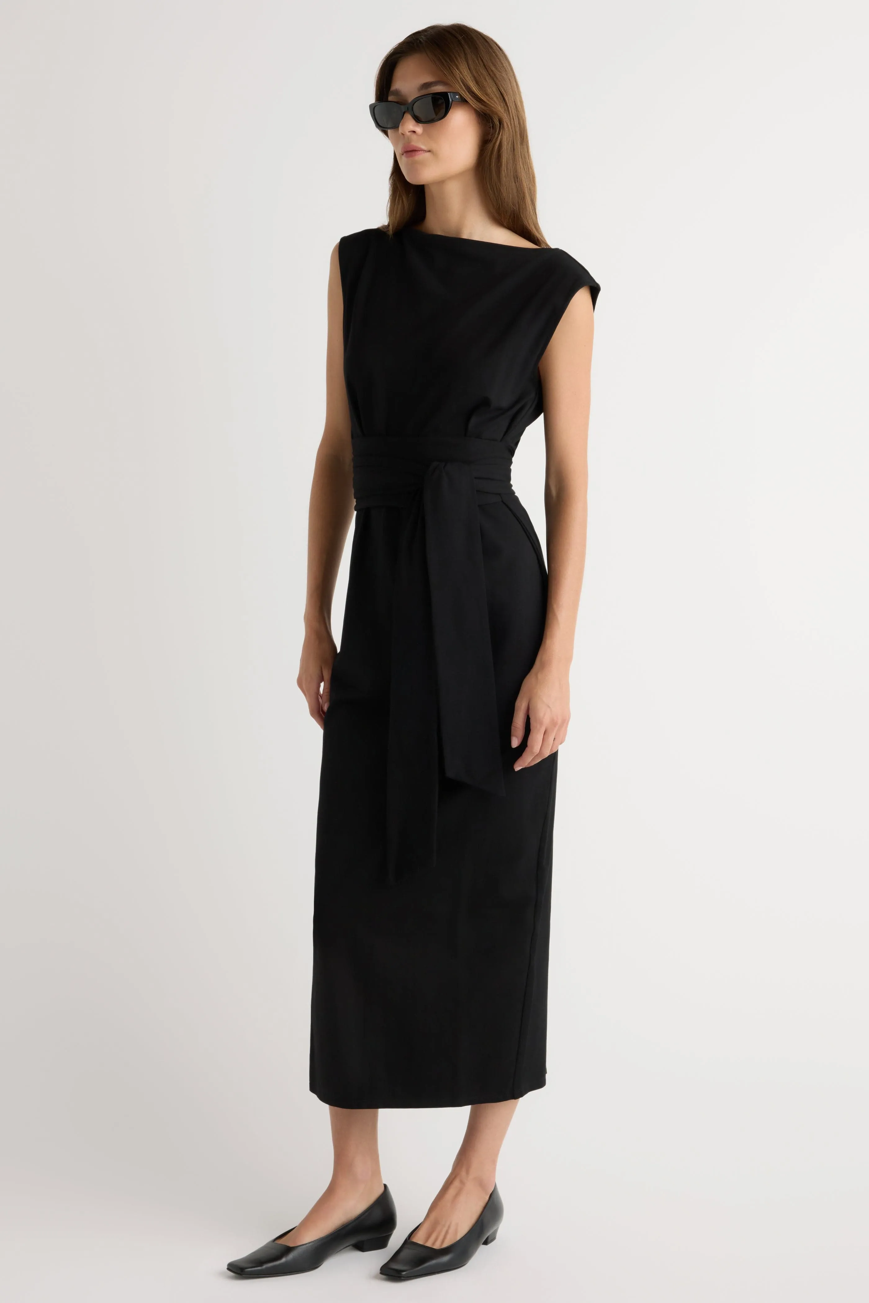 Love Glow Vibrant Layer Edina Tie-Front Slit-Neck Dress