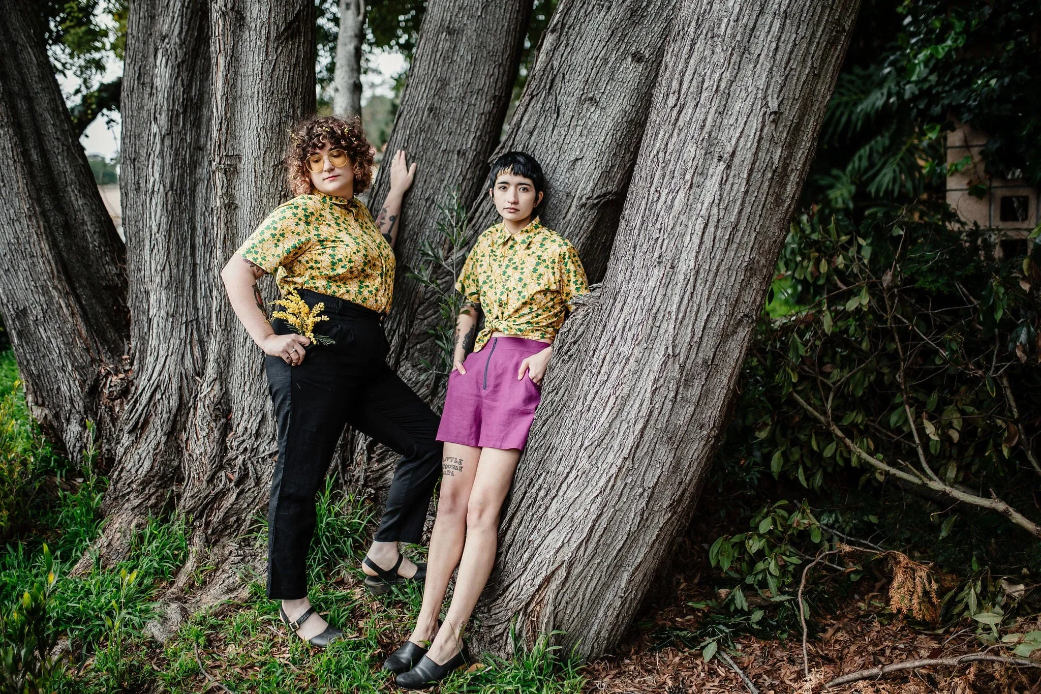 Unisex Button Up in Lemon Wood Sorrel Cozy Layered Wear