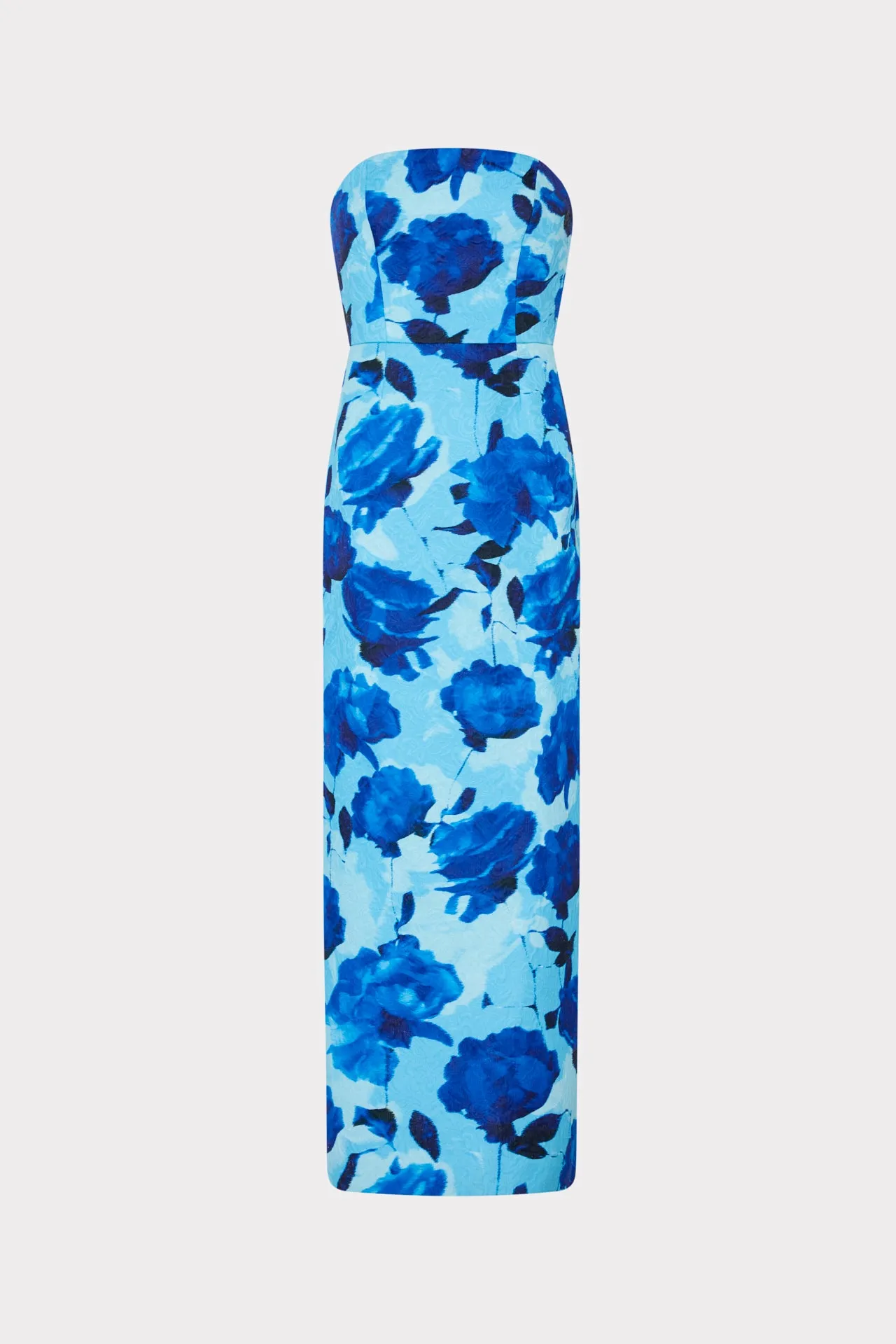 Orion Blurred Blossom Jacquard Dress Flattering Style Pleated-Skirt