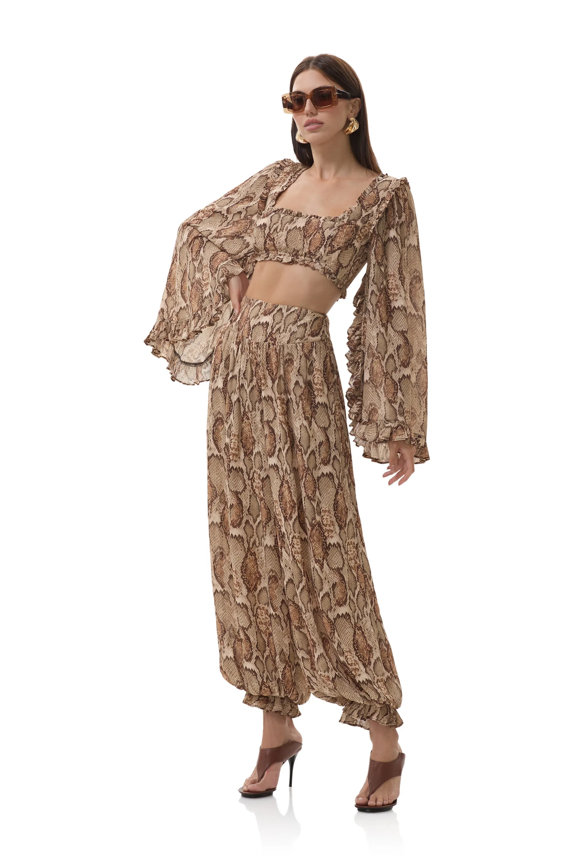 Stretchable Knit Ursa Top - Sand Snake