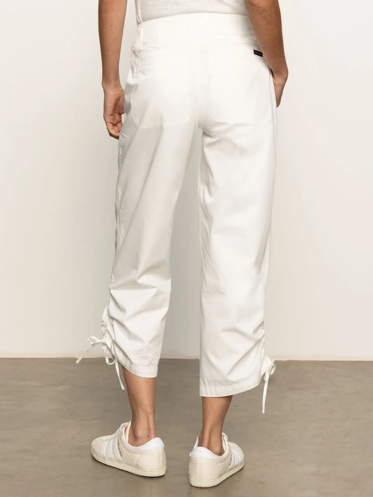Utility High Rise Capri Pant Bleached White Flattering Comfort Stretch Ready