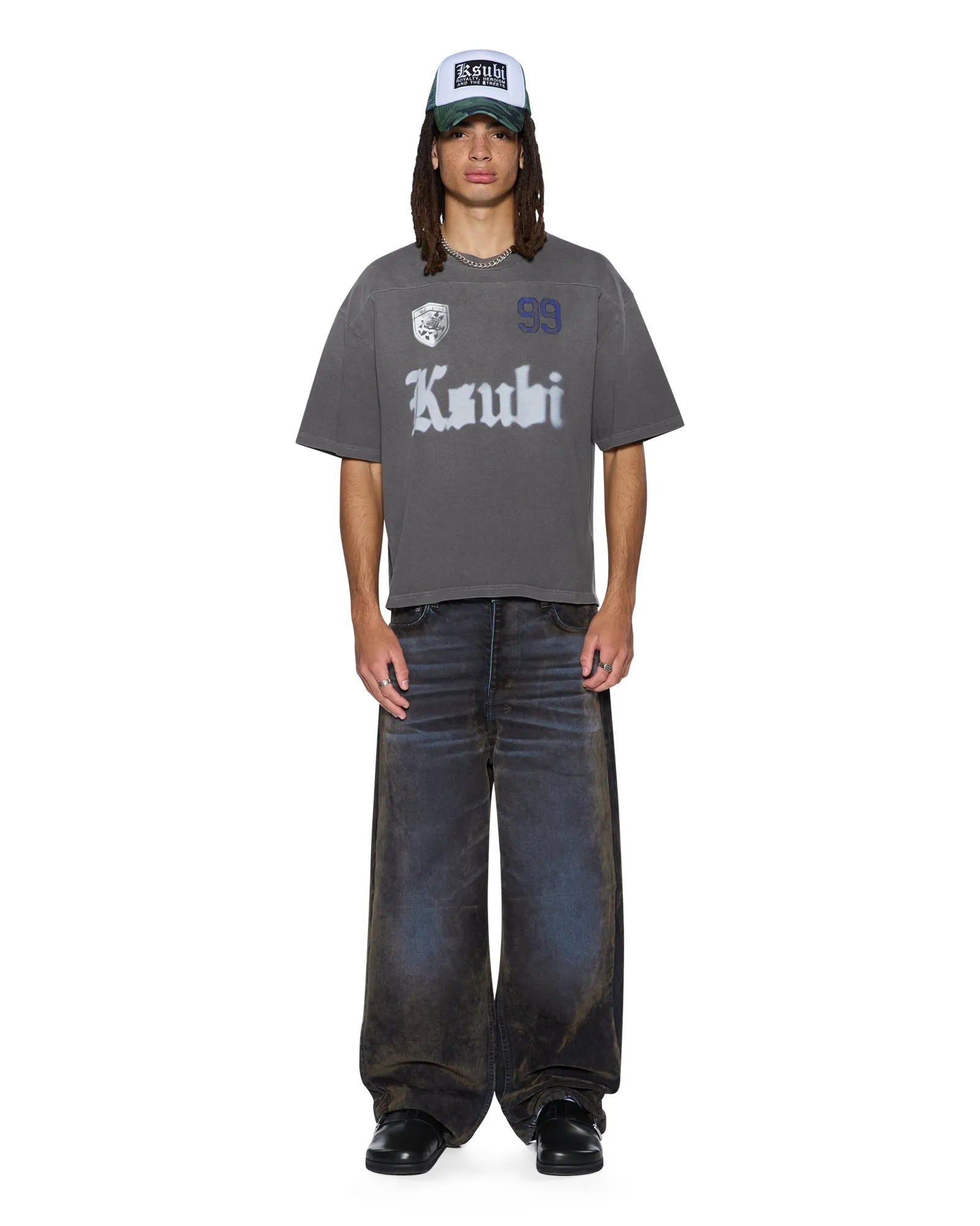 Easy Care Material UTOPIA HALEN RAGLAN SS TEE CHARCOAL