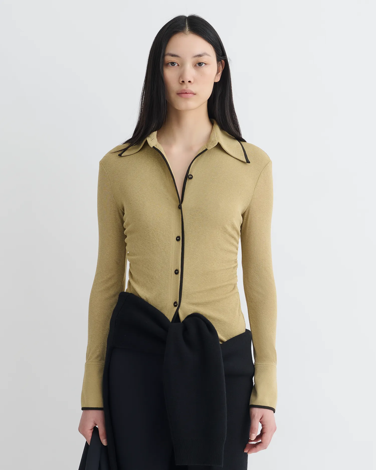 Idana - Mesh Jersey Shirt - Sand/Anthracite HeatRegulating SoftTouchBrushedInterior