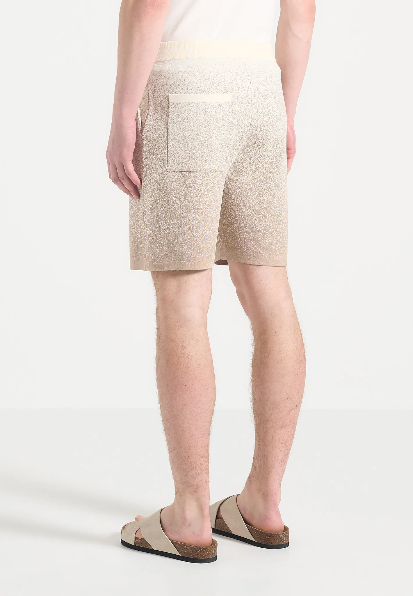 Adjustable Hem Cuff Comfortable Layer Salomon - Ombr Knit Shorts - Beige/White