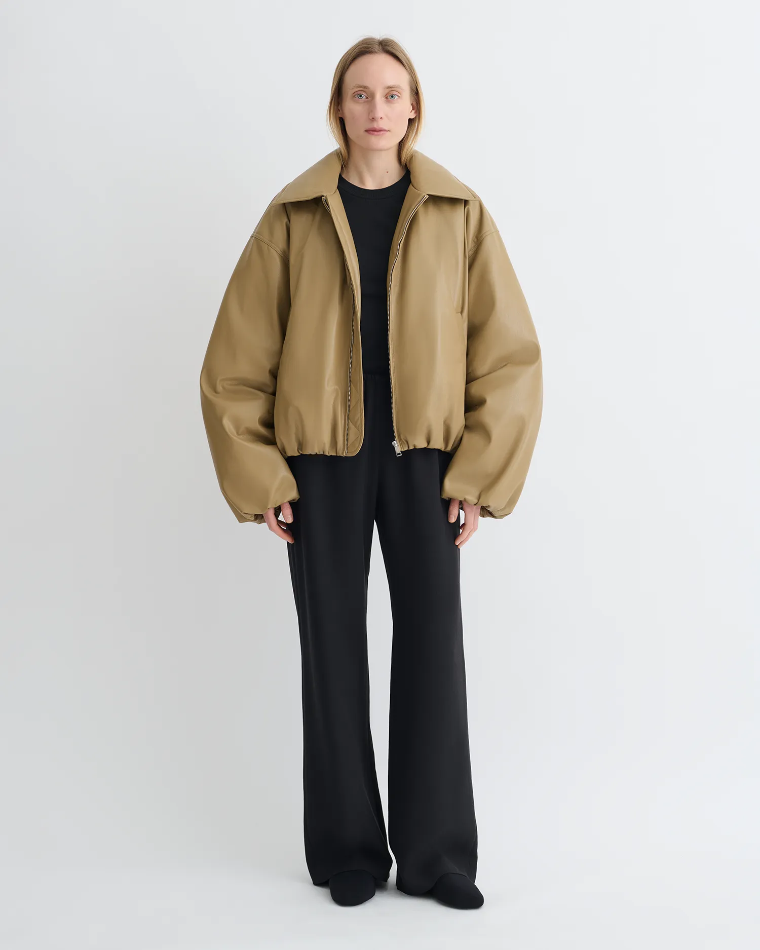 Bound Asger - Padded Okobor? Alt-Leather Jacket - Muted Khaki