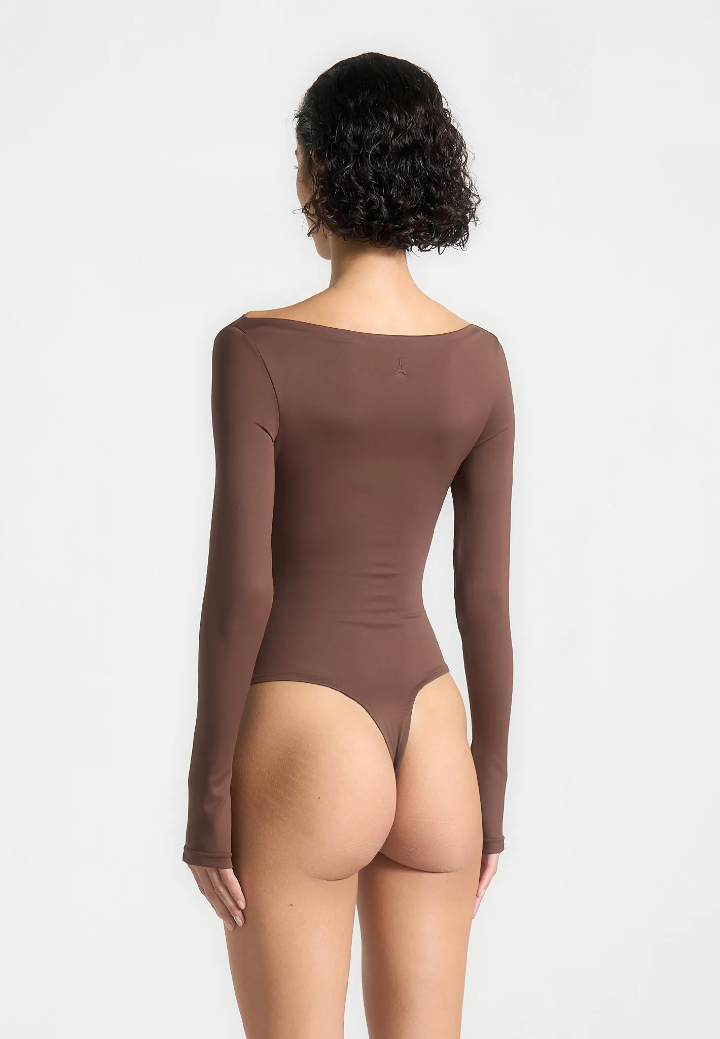 ??va - Boat Neck Bodysuit - Brown Timeless Look Wear loose but not baggy