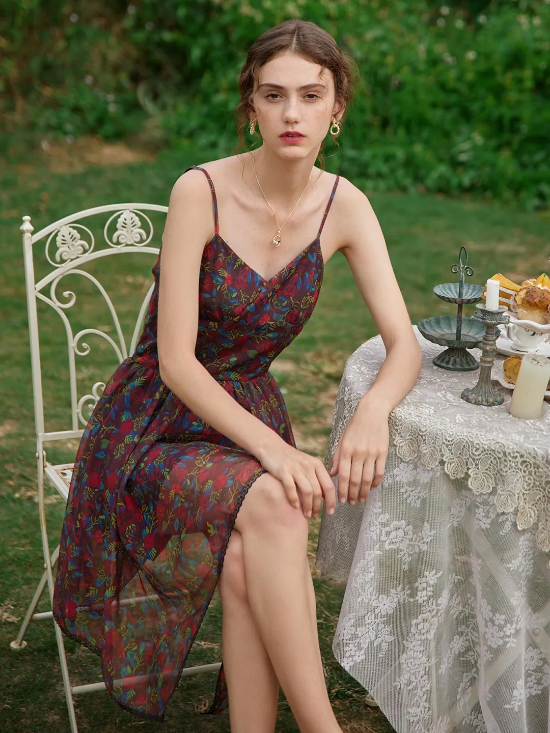 Easy Elegance Valeria Floral Printed Slip Dress