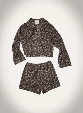 sophisticated appearance colorfast Vally - Cropped Cotton Voile Shirt - Crayon Ocelot