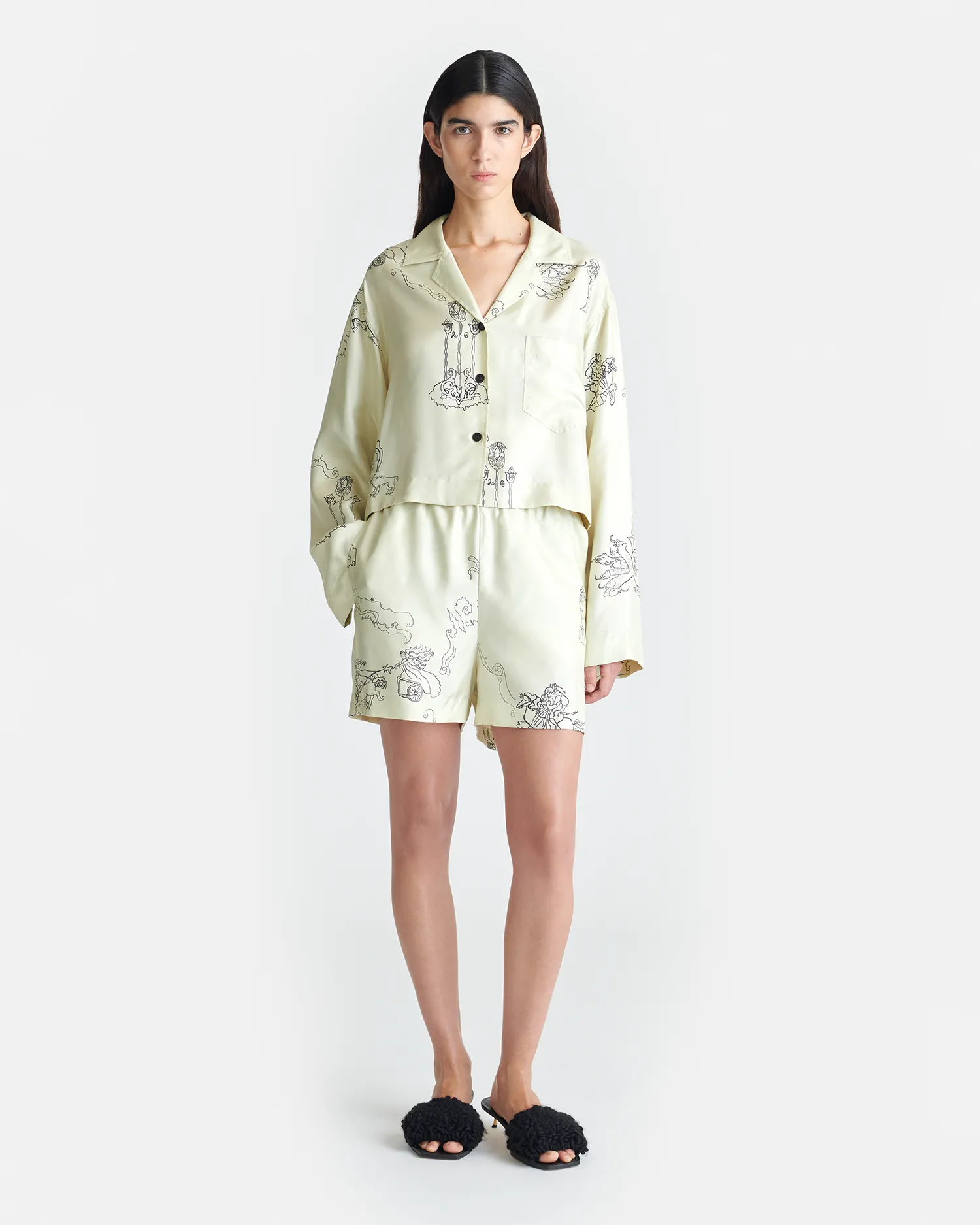 Anorak earthy shades Vally - Cropped Silk Twill Shirt - Folktale