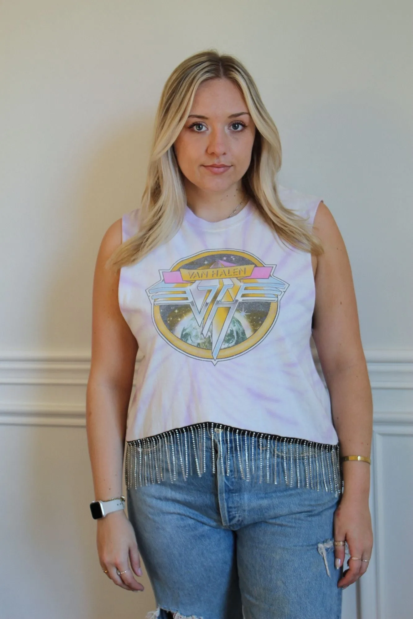 Van Halen Rhinestone Fringe Tank AllDayComfortFit