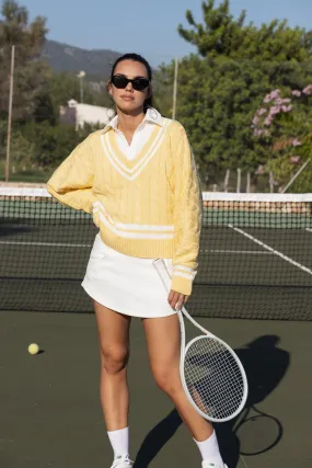 Relaxed Look Basic Dress Varsity V-Neck Sweater