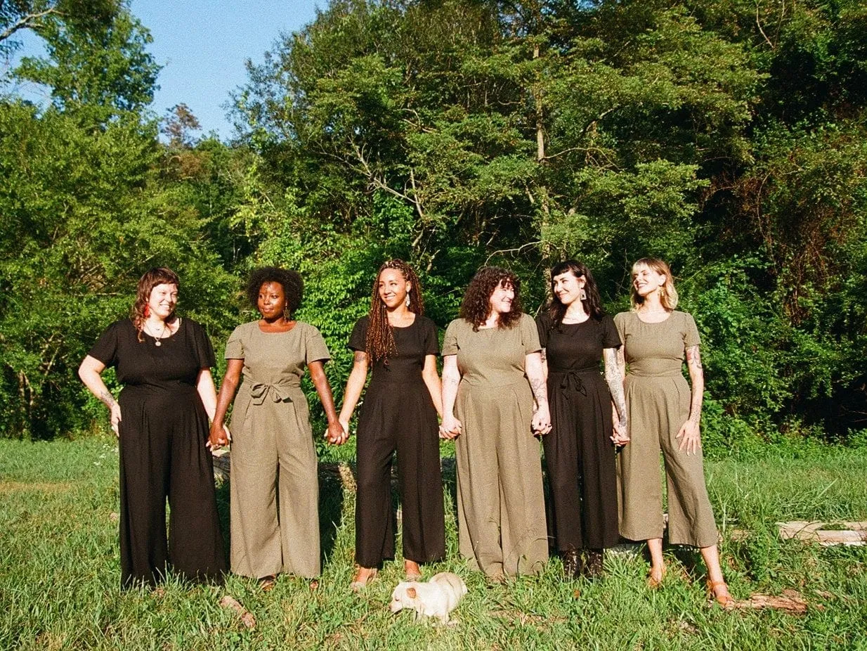 Vega Jumpsuit in Olive Linen Architectural Tailoring SnagFreeKnit