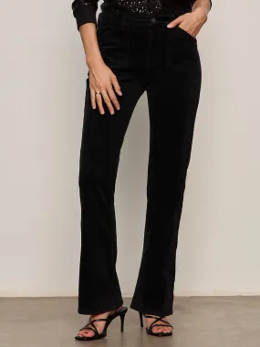 Smooth Edge Finish Quick Release Closure Velveteen Brook Bootcut Pant Black Petite Sizing
