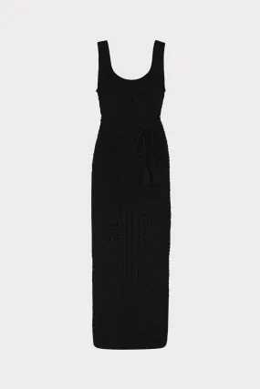 Wear Resistant Fabric LayeredDurability Bubble Pointelle Knit Midi Dress