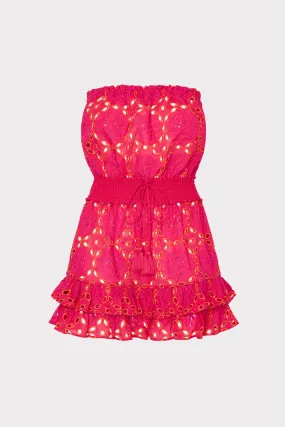 Embellished look Verity Two Tone Geo Eyelet Cover-Up Dress