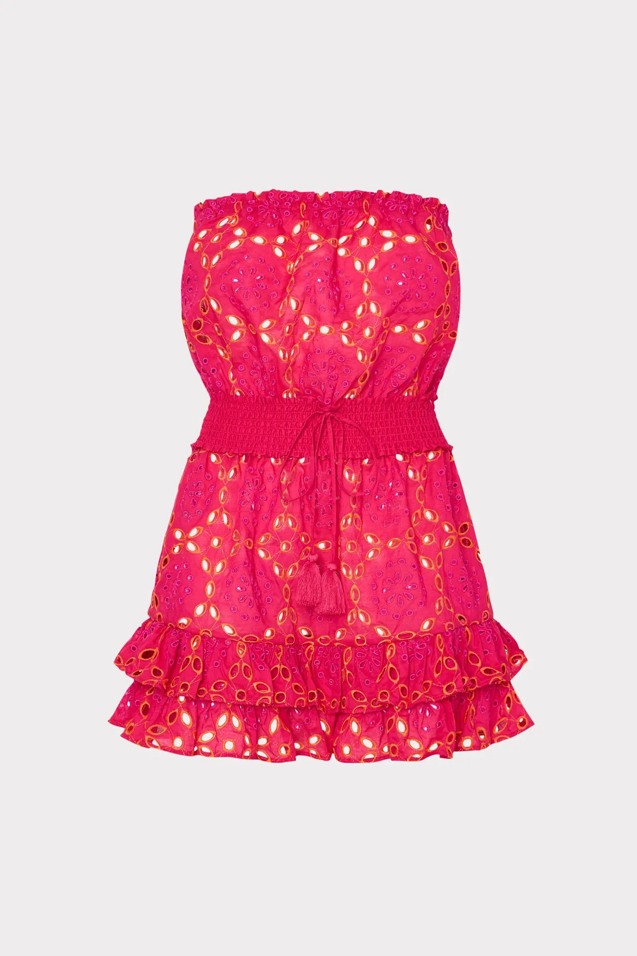 Embellished look Verity Two Tone Geo Eyelet Cover-Up Dress