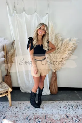 Veronica Crop Tank - FINAL SALE Ribbed Knit Fabric Adjustable Hem Toggles